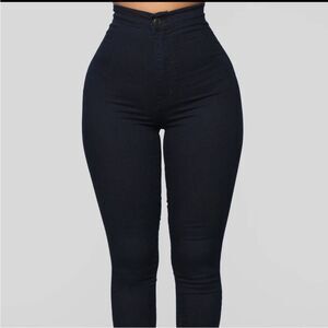 NWT Fashion Nova Super High Waist Denim Skinnies - Dark Denim Size 2X